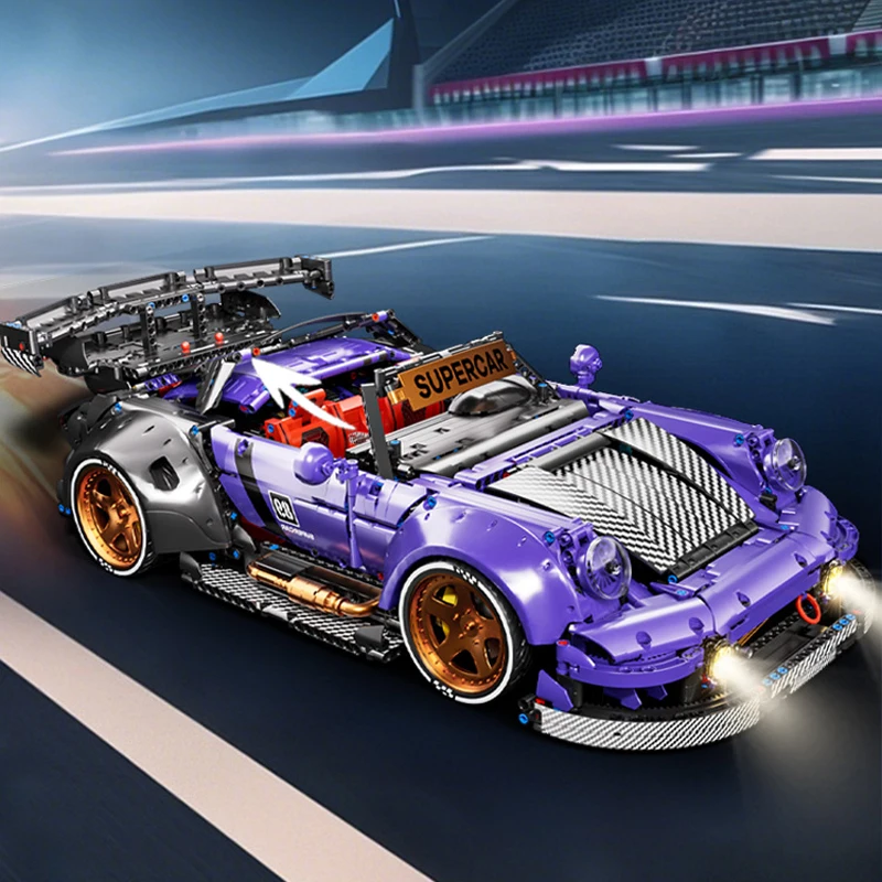 4190pcs 1:8 MOC Technical Remote Control Sports Car Building Blocks Assembling Bricks Model Toys for Boys Birthday Gift Set