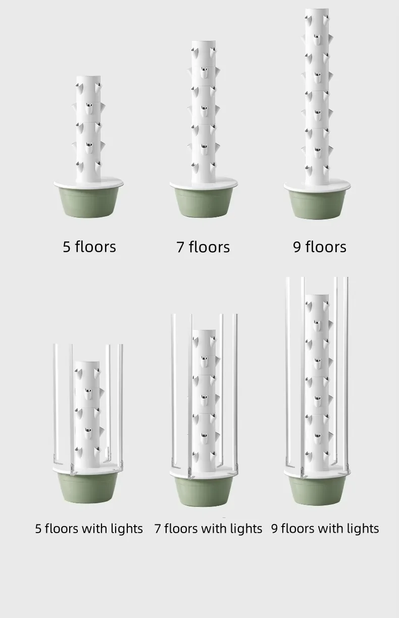 9 Layer Hydroponic Tower Farming Hydroponic Device Commercial Aeroponics Tower Hydroponic Tower System