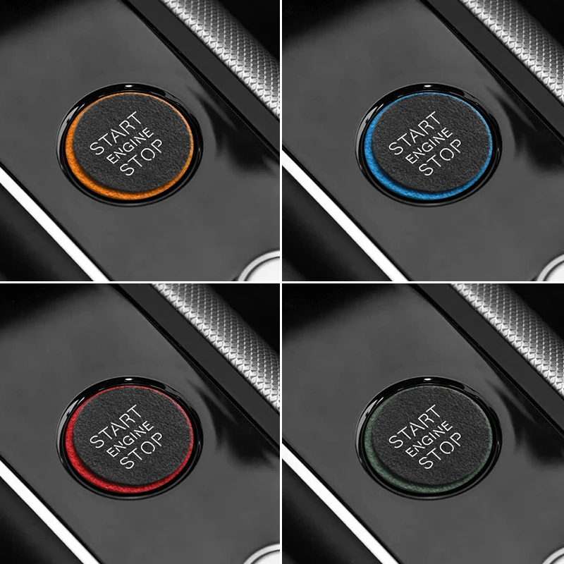 Made of Alcantara For Audi A4L B8 B9 A5 A6L C7 Q5 Engine Start Button Frame Cover Trim Sticker Decorative Car Interior Accessory
