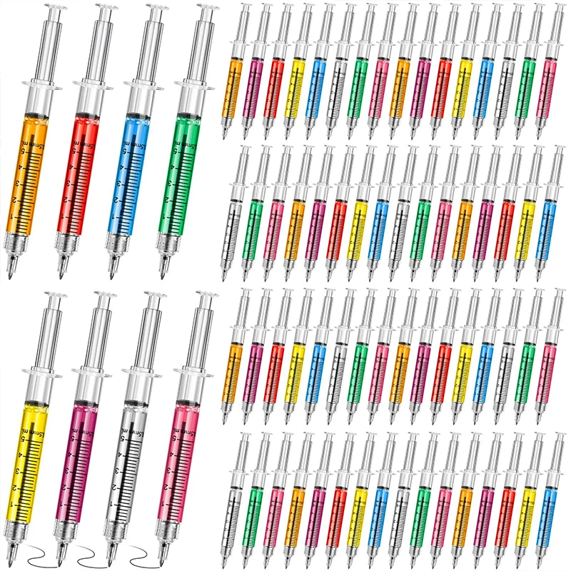 

72pcs Novelty Liquid Syringe Black Blue Ink Ball Pens Ballpoint Pen