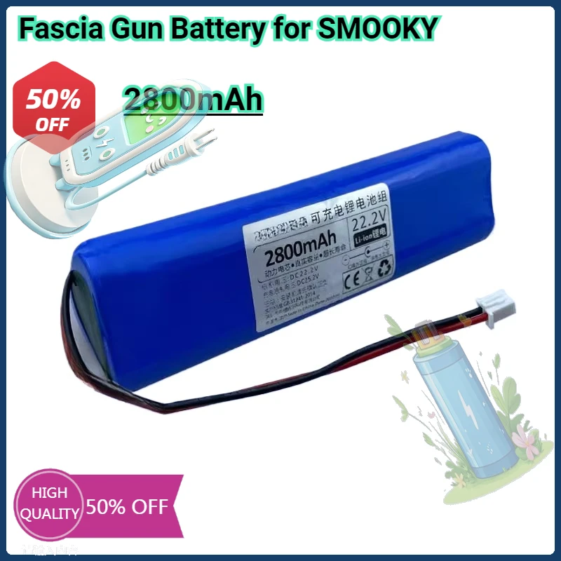 

2800mAh for SMOOKY Fascia Gun Battery Massage Machine 21.6V Universal 25.2V Yunmai Li-Ion Battery Fitness Equipment Battery
