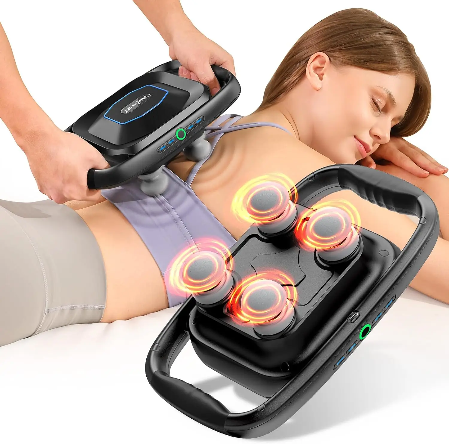 

4-Head Deep Tissue Massage Gun with 4X Pain Relief, FSA/HSA Eligible, Adjustable Intensity for Back & Muscle