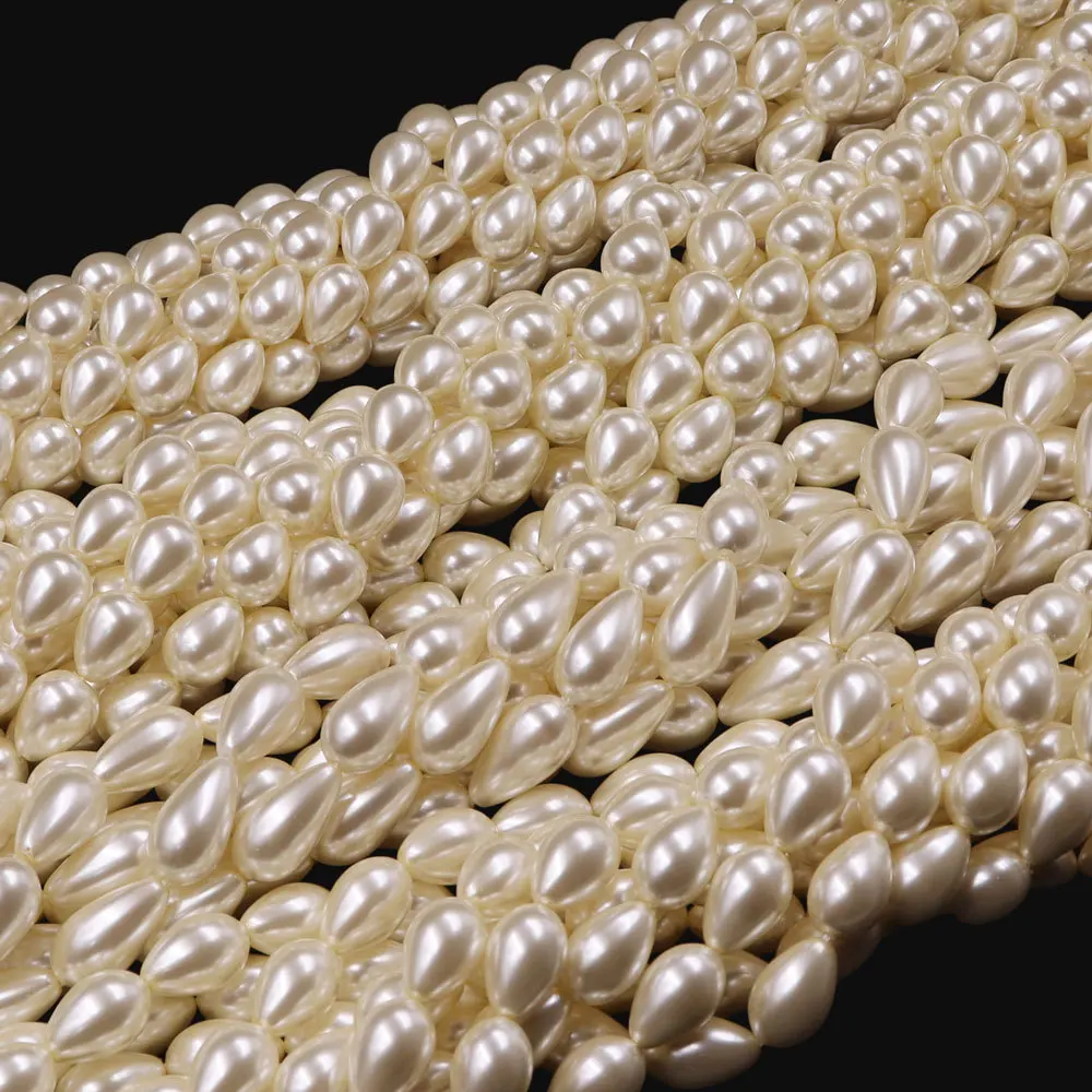 Yellow Water Droplet Straight Hole Glass Imitation Pearl Jewelry Bracelet Necklace Accessories Wholesale Bulk Earrings