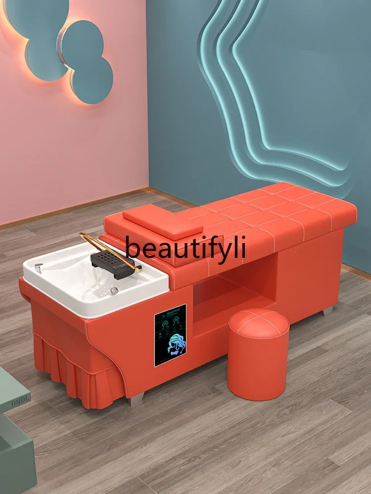 

SS Hair salon barber shop special shampoo bedside treatment bed constant temperature water circulation fumigation beauty