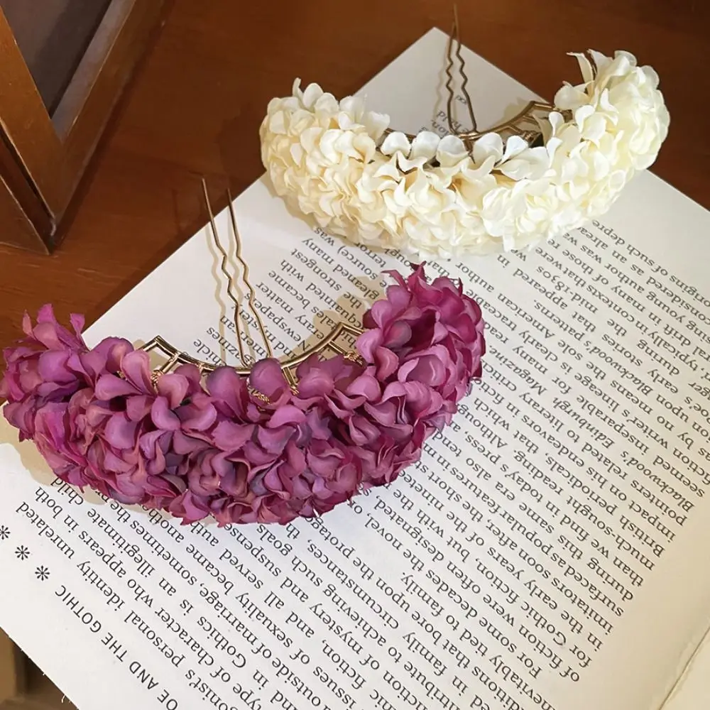 

Elegant Sweet Flower Hair Stick Bohemian Simulation Flower Chinese Style Side Clip Fairy Hair Fork Bride Hair Accessories Girls