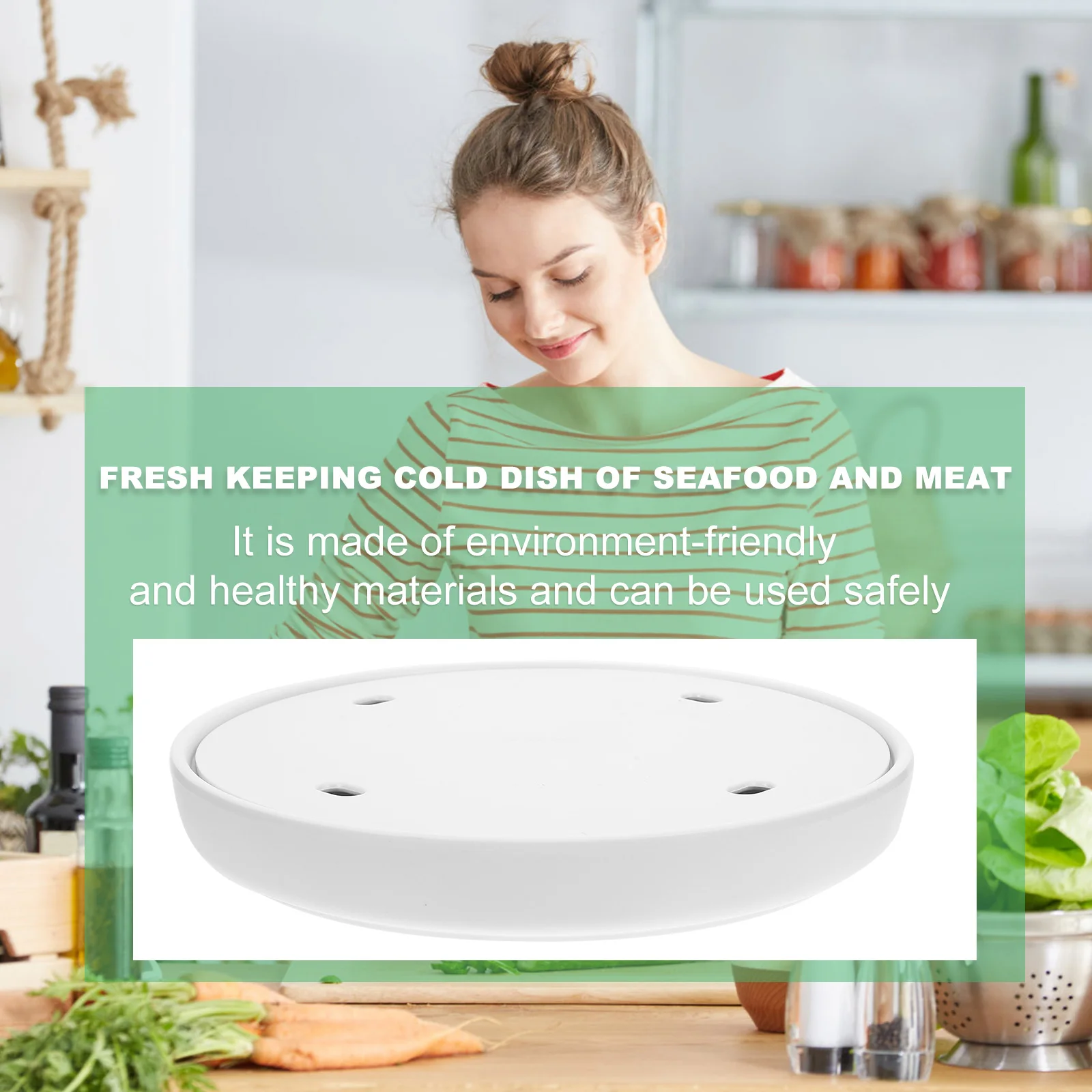 

Fresh Sashimi Plate Snack Tray 8 5 Inch Round White Melamine Food Serving Tray Decorative Dish Seafood Meat Vegetables