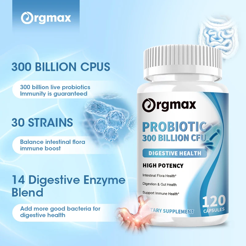 300 Billion Probiotics Contain Prebiotics and Digestive Enzymes Improve Intestinal Digestion and Support Immune Health Slimming