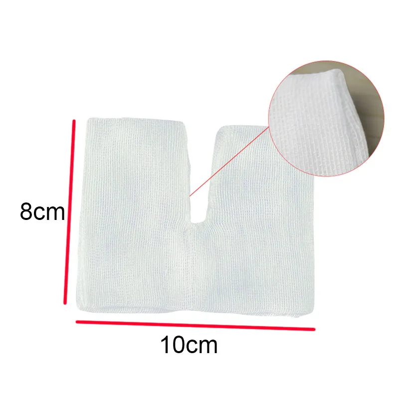 Imagem -02 - Gaze Cirúrgica da Tracheotomia do Corte Estéril em Forma de v da Almofada Médica da Gaze Que Veste Cotonetes do Dreno da Traqueia