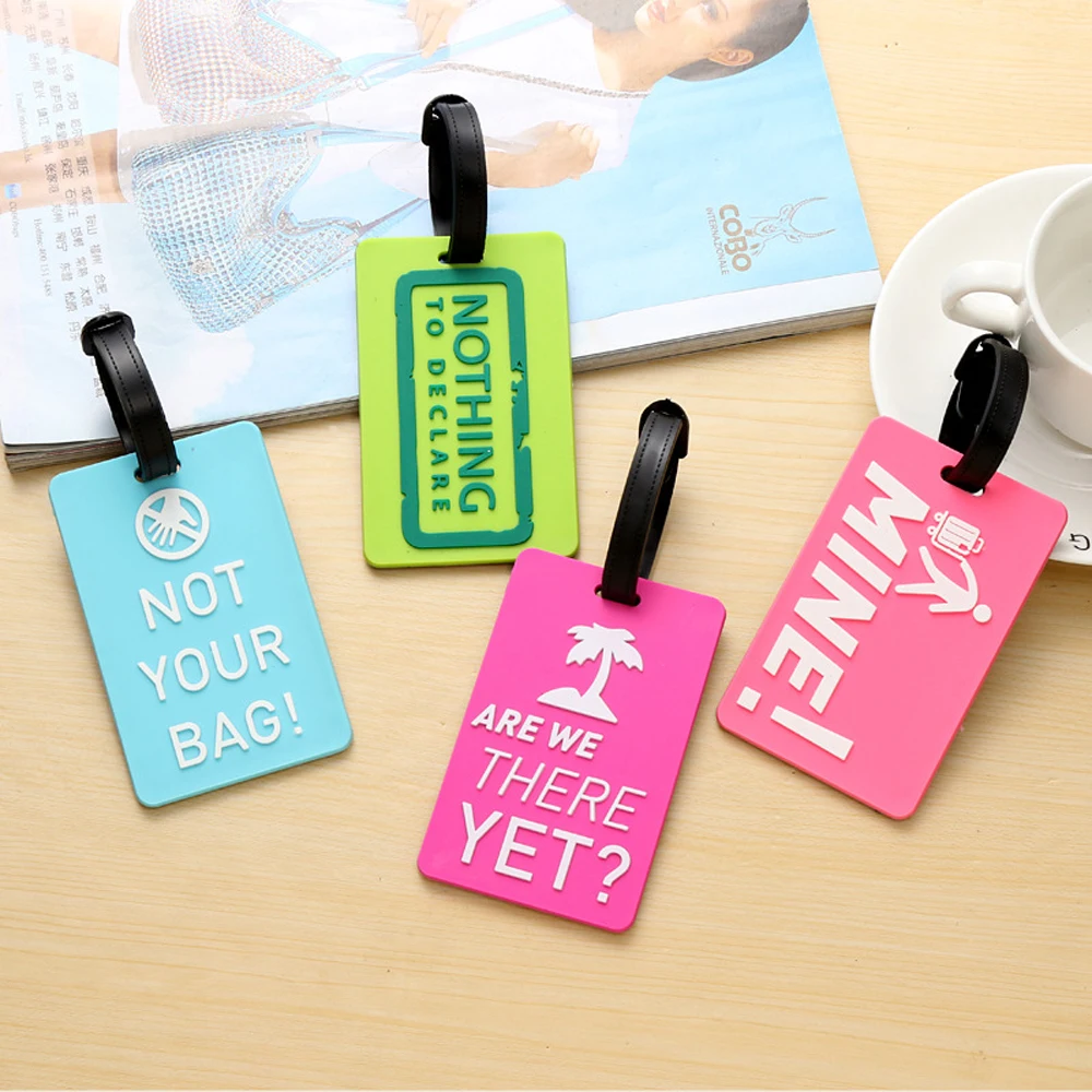 Fashion Design Stereoletter Silicone Luggage Tags Women Men Travel Accessories Anti-lost Luggage Identification Label ID Holder