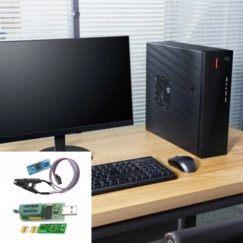 CH341A 24 25 ซีรีส์ EEPROM แฟลชโปรแกรมเมอร์ USB โมดูล SOP8 คลิปทดสอบ Dropship