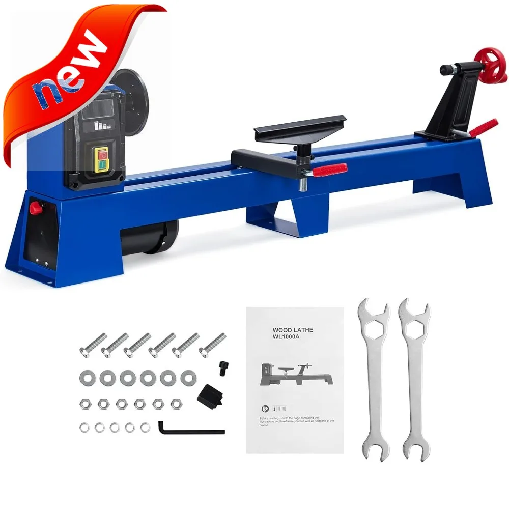 

Professional 14 x 40 Woodworking Lathe with 0.54 HP, 4 Speeds, and Comprehensive Accessory Kit