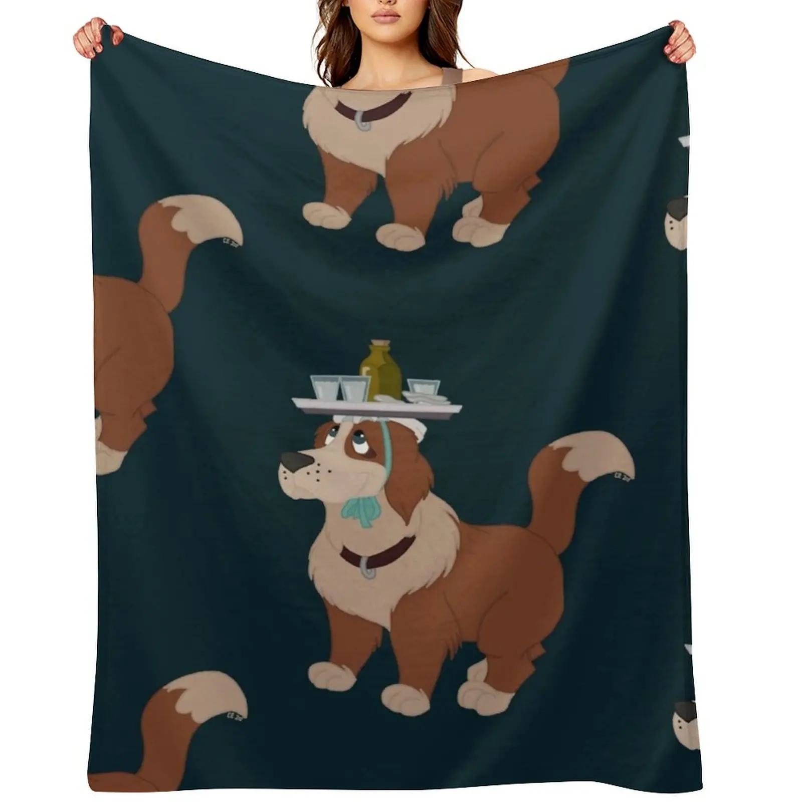 

Nana with Drinks Teal Background Throw Blanket Weighted Summer Bed For Baby Blankets