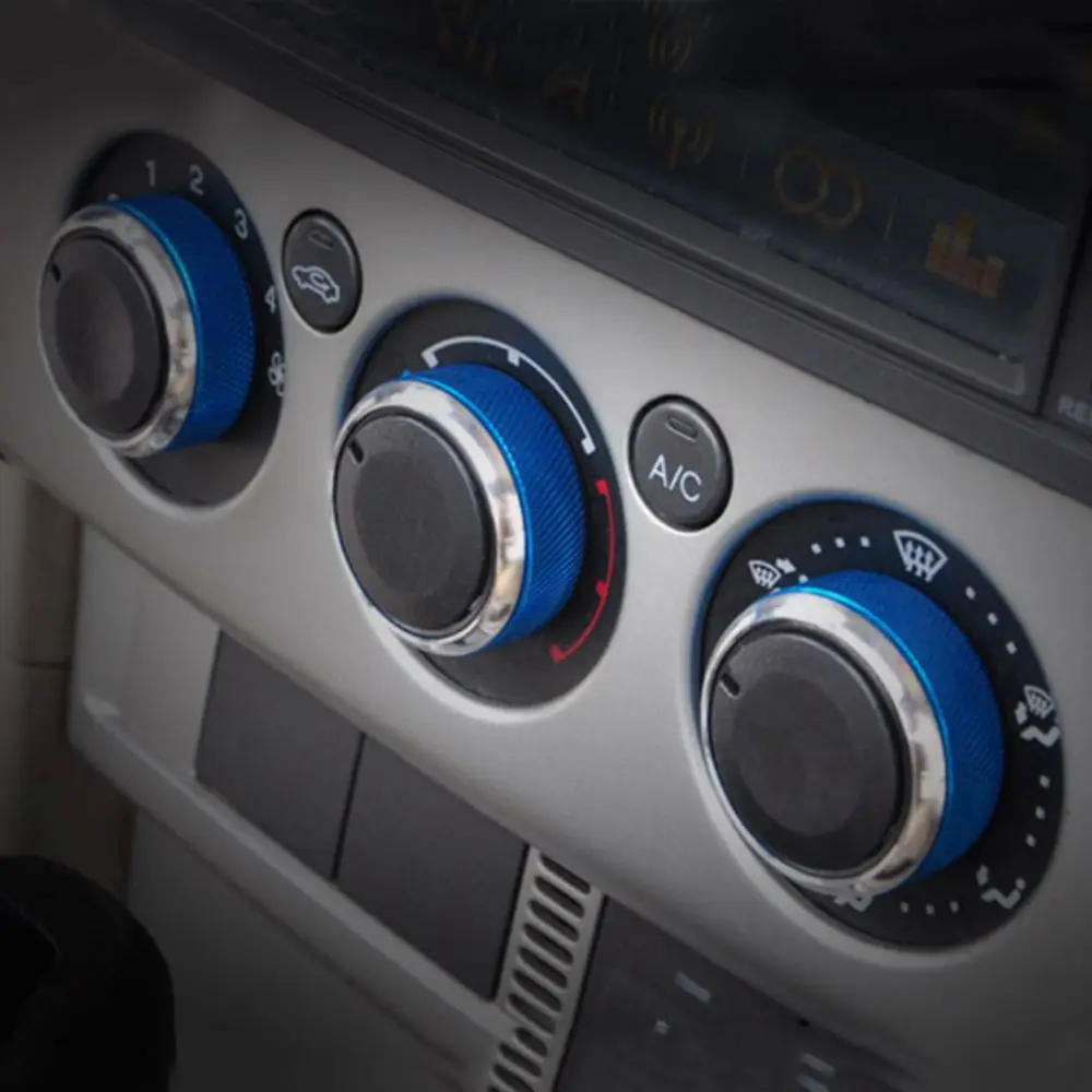 3pcs/set Aluminum Alloy Air Conditioning Knob AC Knob Heat Control Button for Ford Focus 2 MK2 Focus 3 MK3 Mondeo Sedan view 6
