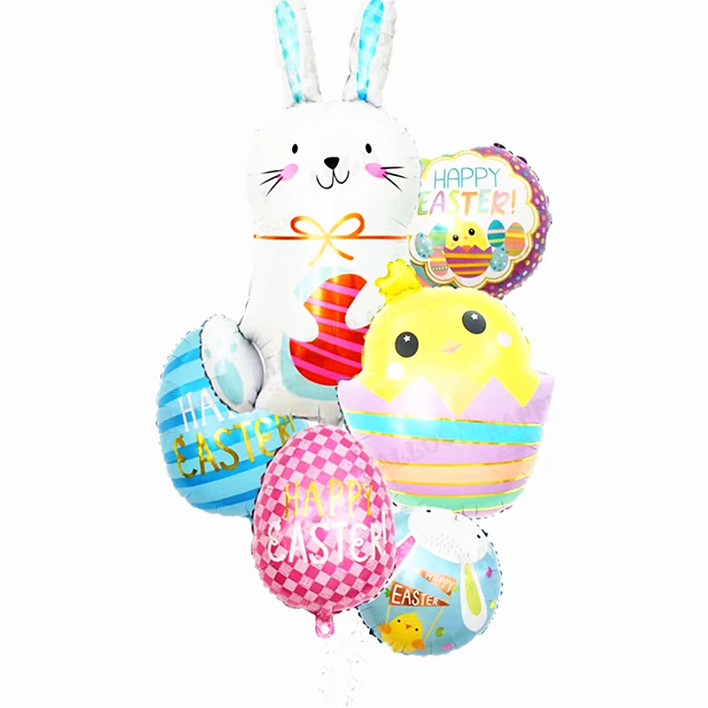 New Easter Egg Aluminum Film Balloon Jungle Easter Rabbit Egg Children Toy Party Decorative Balloon