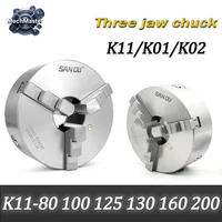 1 Juego de mandril de torno Manual de 3 mandíbulas K11-80/100 K11-125/130/160/200 K01 K02 con accesorios de herramientas de máquina de torneado centrado de Metal nuevo