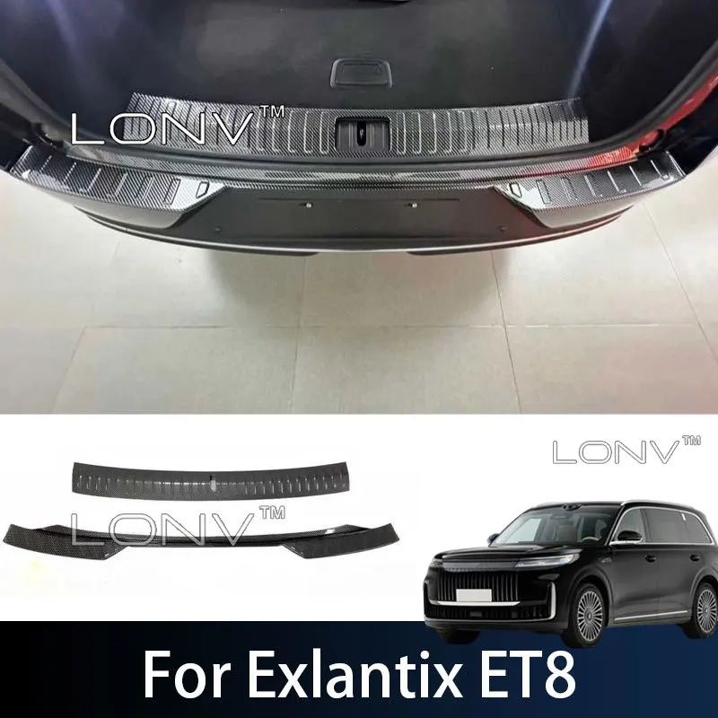 Car Trunk Door Sill For Esteo Exlantix ET8 2026 2027 Car ABS CarbonThreshold Guard Plate Sticker Trunk Bumper Accessories