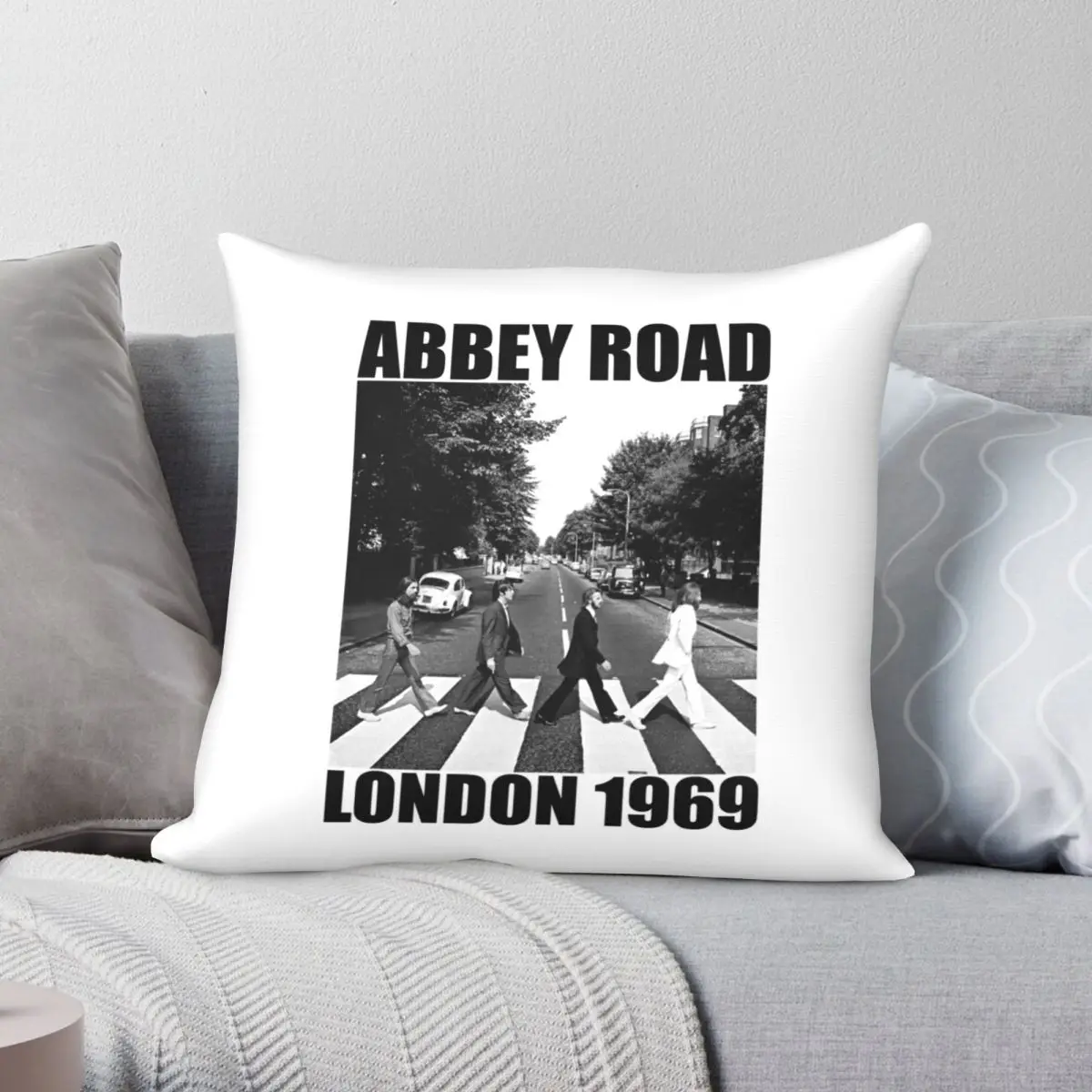 Abbey Road Square Pillowcase Polyester Linen Velvet Creative Zip Decorative Pillow Case Bed Cushion Cover