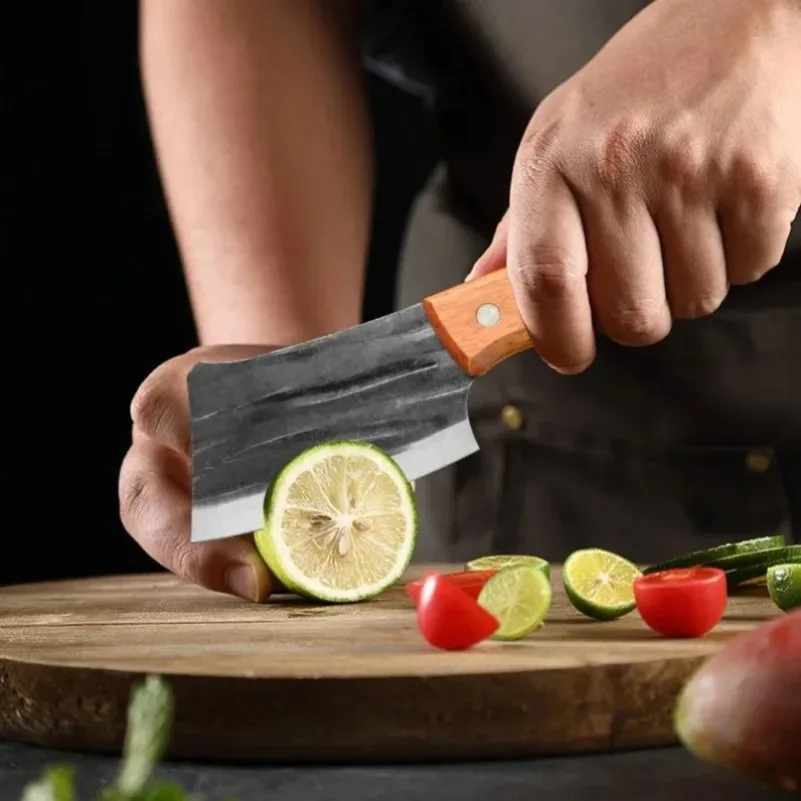 فائدة سكاكين المطبخ الشيف اللحوم الساطور الأسماك الفاكهة سكين Barbece الأسماك قطعة العاج القاطع الخشب مقبض سكين الجزار جيدة للطبخ #5