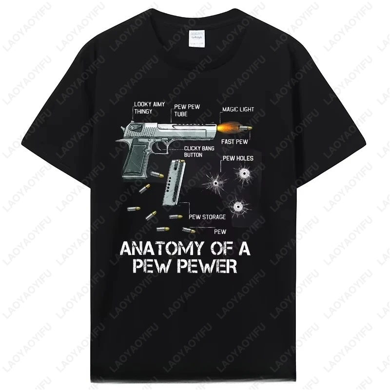 تشريح بيو بيوير الذخيرة بندقية تعديل ميمي عشاق النسر تي شيرت القطن للجنسين س الرقبة المحملة اللياقة البدنية الصيف عادية طباعة القمم #1