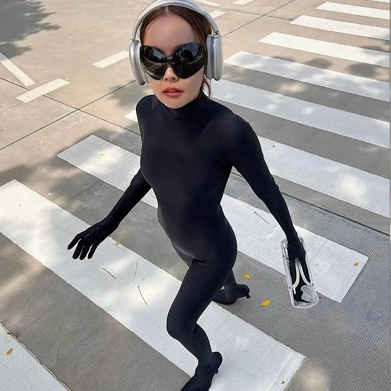 Faionable taille haute minceur une pièce pantalon femme longue Sve couleur rue Sle Polyester crayon pantalon