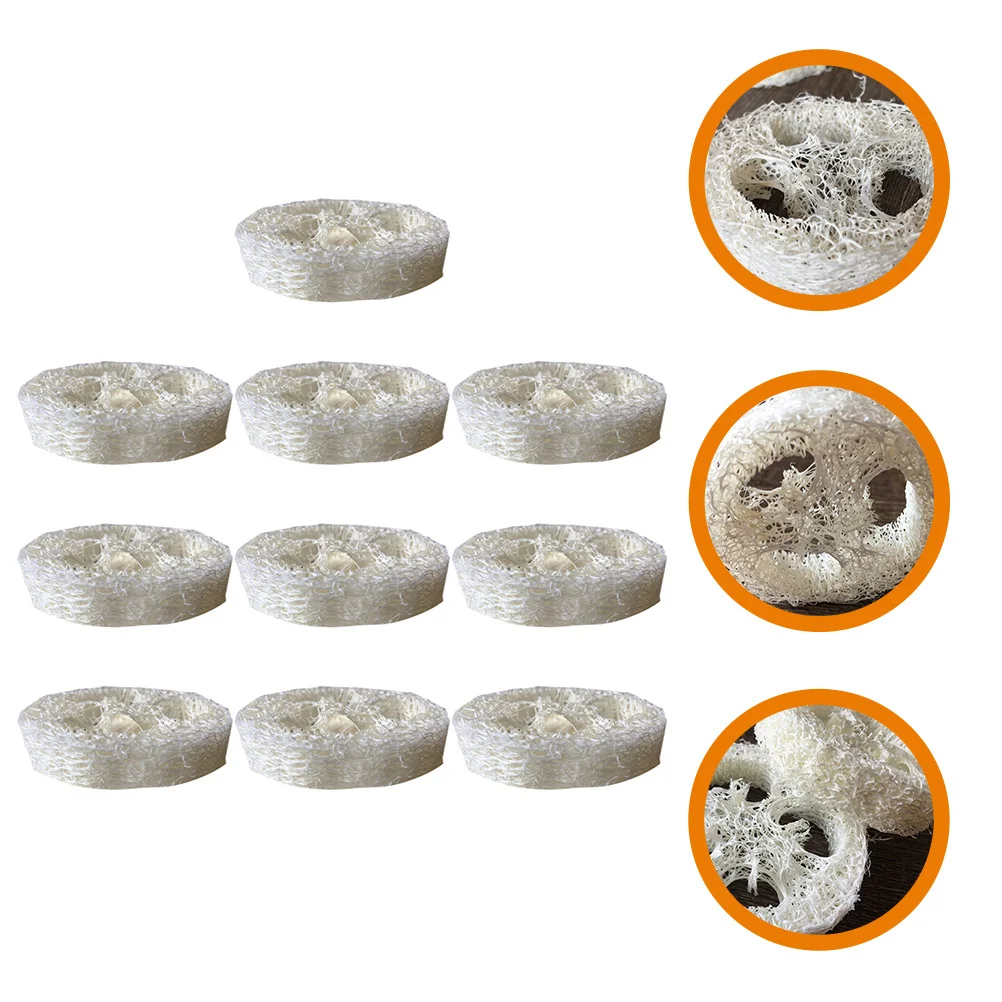 

10pcs Loofah Soap Base Holder Natural Dish Washing Sponge Kitchen Cleaning Brush Multi-Use Scrubber For Kitchen Bathroom