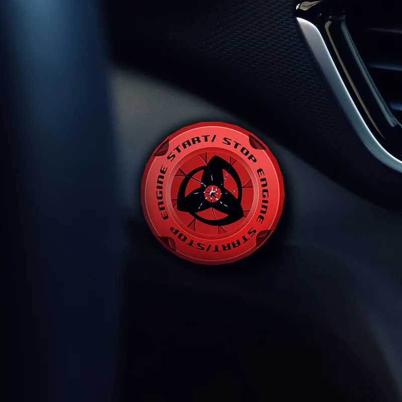 

Защитный декоративный чехол для кнопки запуска автомобиля Naruto Sharingan, креативное украшение для автомобильного замка зажигания, мультяшный подарок для автолюбителей