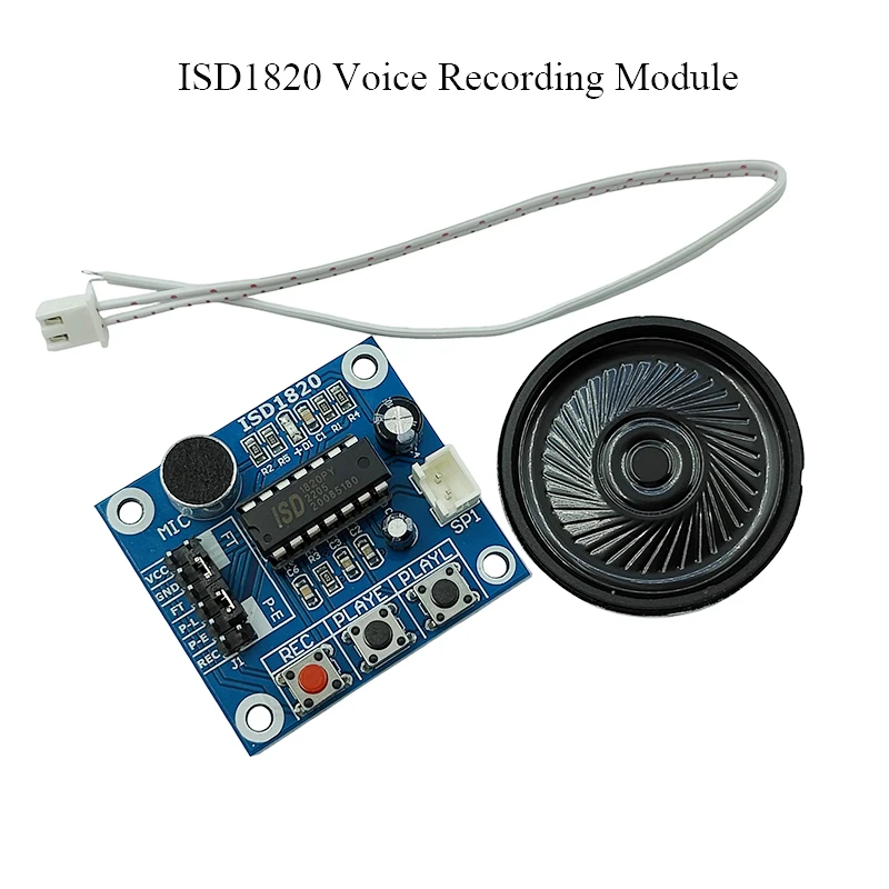 ISD1820 Voice Recording Recorder Module With Mic Sound Audio Loudspeaker, Voice Module, Audio Recording & Playback Module DC3-5V