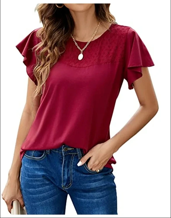 2023 Women New Top Fashion Loose Casual Simple Round Neck Short Sleeve Underlay T-Shirt Loose Versatile Solid Color Top