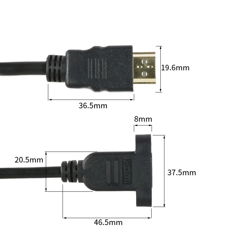Cable de extensión 4K HDMI 2,0, 19+1 núcleos chapado en oro con orificio para tornillo, cable trenzado macho a hembra para transmisión de señal estable