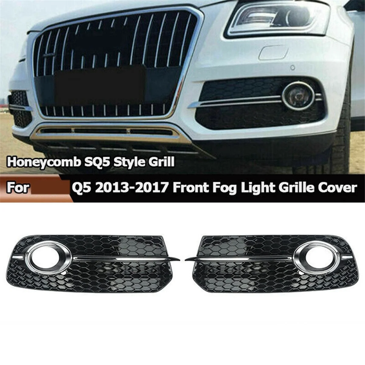 8R0807681M 8R0807682J Front Bumper Lower Mesh Grille Front Bar Fog Lamp Cover Automotive for Audi Q5