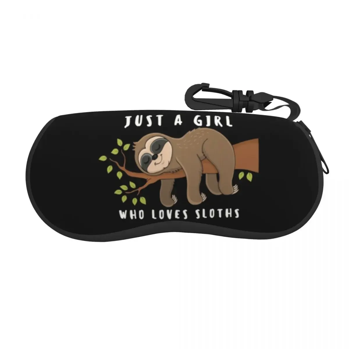 Custom Just A Girl Who Loves Sloths Shell Glasses Case Unisex Travel Cute Eyeglasses Case Sunglasses Protector Box