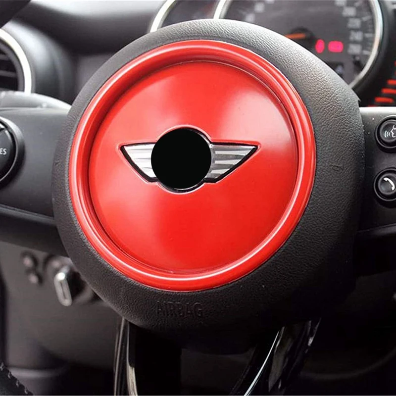 Steering Wheel Cover Logo Emblem Cap Trim For MINI Cooper F Series F54 F55 F56 F57 F60 Clubman Countryman Red