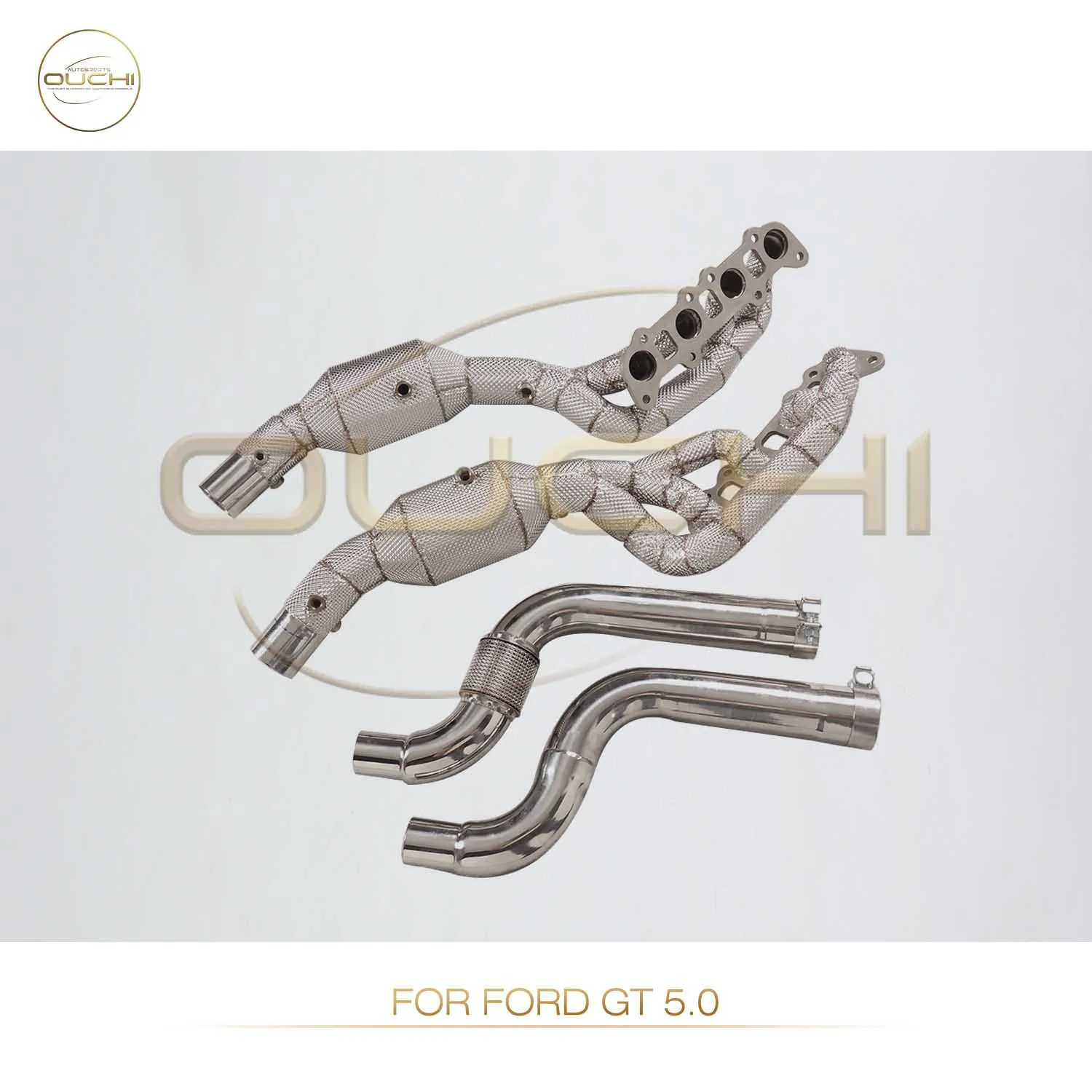 High Flow Performance manifold for Ford Mustang GT 5.0 OUCHI Stainless steel Exhaust System Headers With Heat Shield