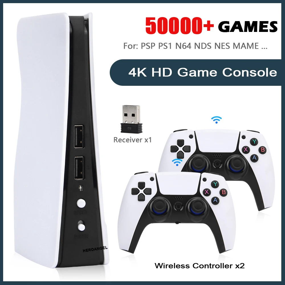 NEW GB5 Video Game Console 40000 Free Games HD TV Game Box 5 Two Gamepads For PS1/PPSPP/MAME Arcade Gaming Stick Dropshipping