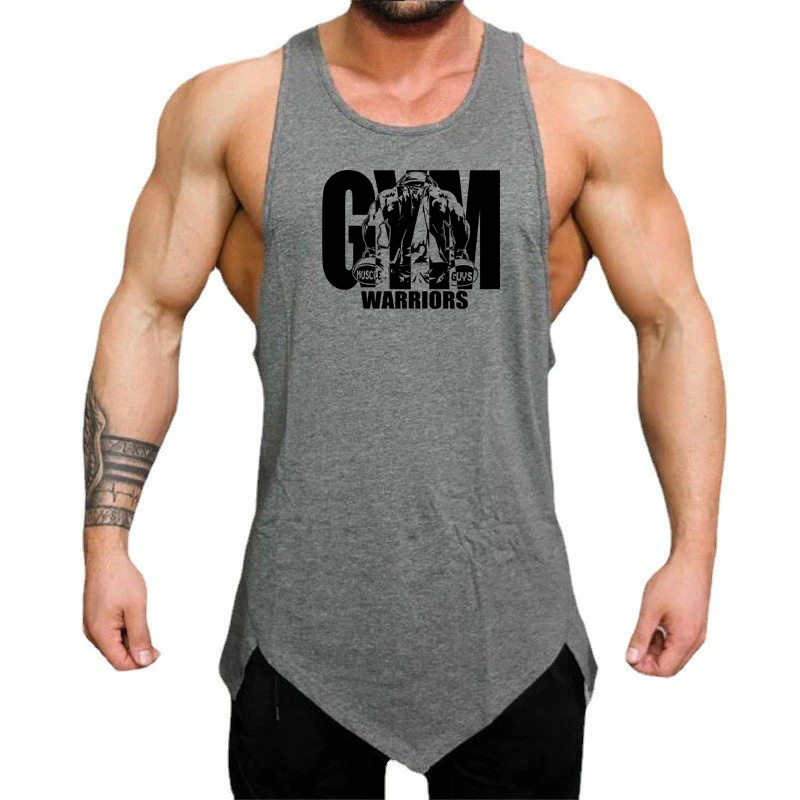 Summer Men Gym Workout Clothing  Pumping iron Stretching Sport  Human Skeleton Deadlift Tank Top Cotton Comfortable T Shirt Vest