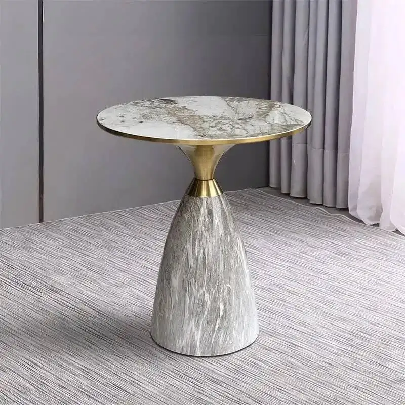 Light Luxury Round Coffee Table Modern Exquisite Home Creative Corner Table Living Room Sofa Side Rock Plate Round Tables