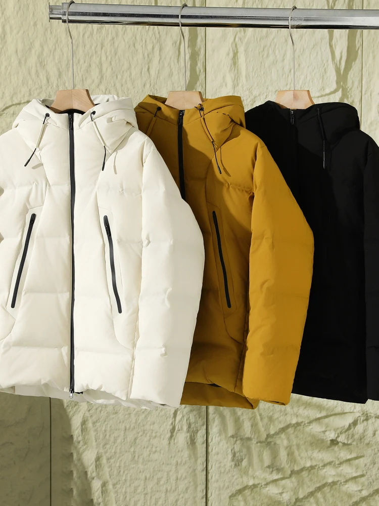 

Outdoor Men's down Jaet Hooded 90 Du down Casual Loose Windproof Water-resistant Warm Outerwear Polyester Fiber Zipper Cl...