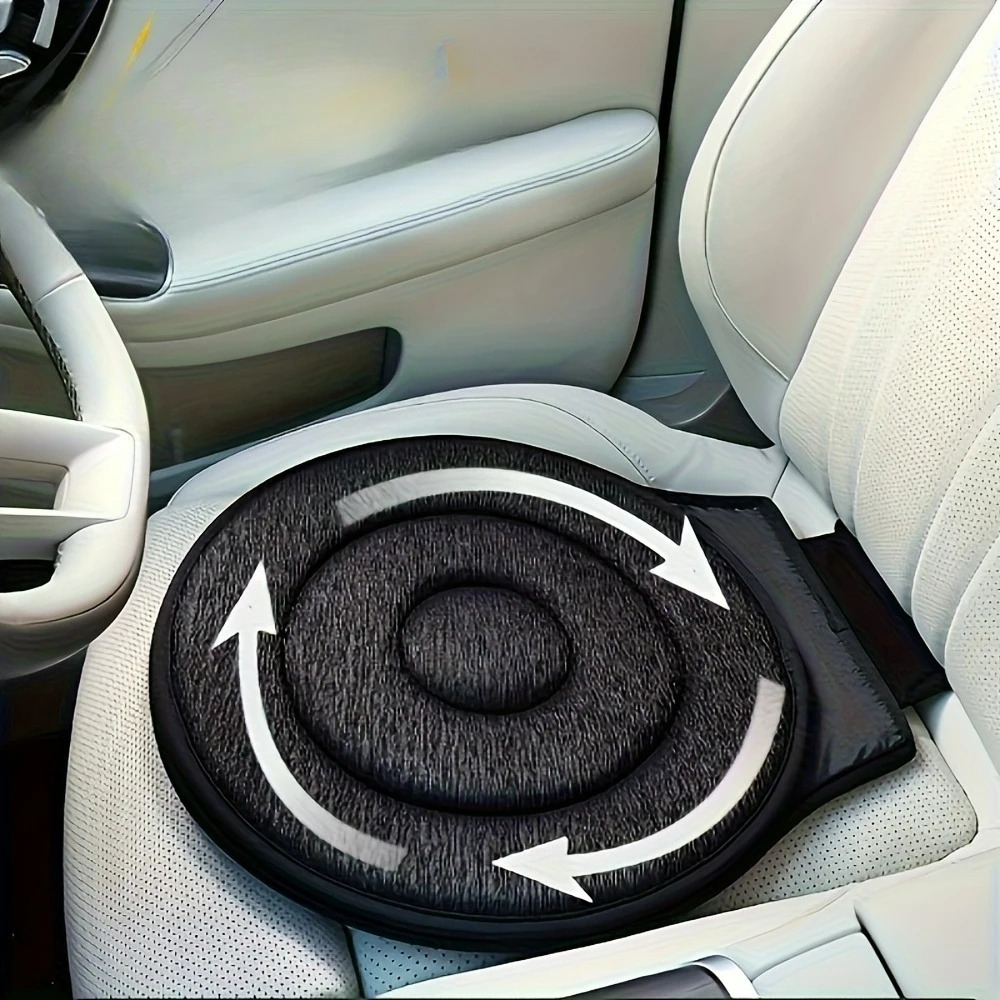 

360° Rotating Car Seat Cushion with Memory Foam | Portable Swivel Car Cushion for Easy Entry/Exit | Soft Polyester Fiber