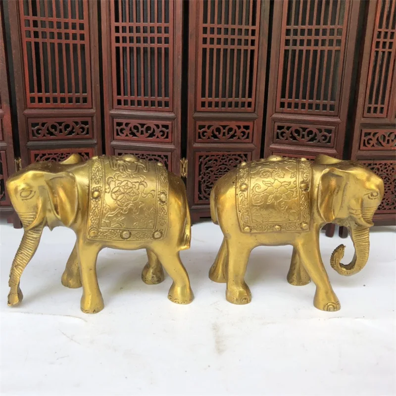 

Wholesale Brass Elephant Elephant Animal Decoration Flower Elephant Drinking Elephants Home Office Crafts