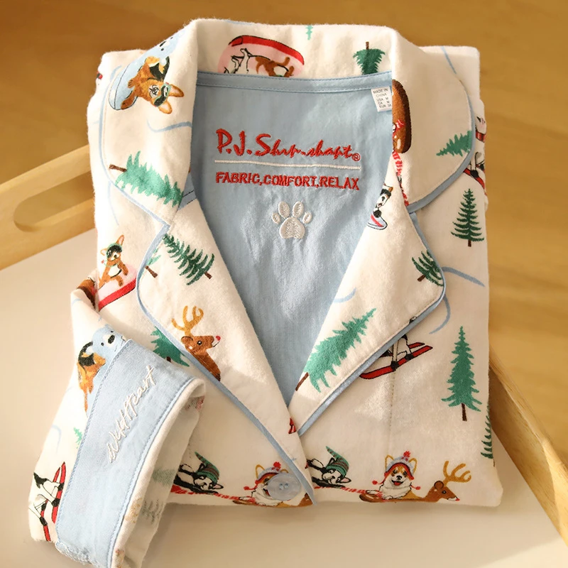 

Новинка 2026: Комплект женской домашней одежды для весны, осени и зимы – хлопковая пижама с мультяшным принтом, комфортная ночная рубашка и брюки, подарочный комплект для дома и отдыха