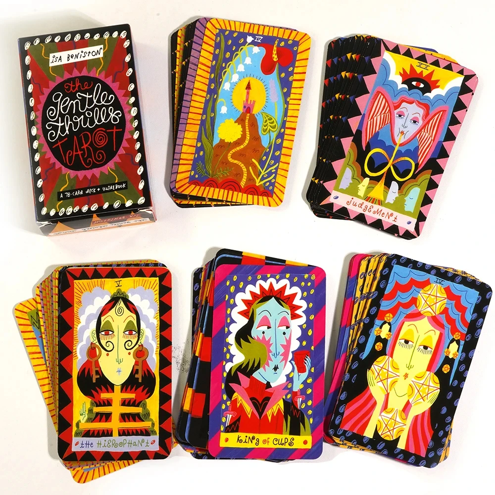 Baraja de 78 cartas de Tarot The Gentle Thrills, hermoso Tarot tradicional ilustrado, obra de arte fresca amigable para principiantes