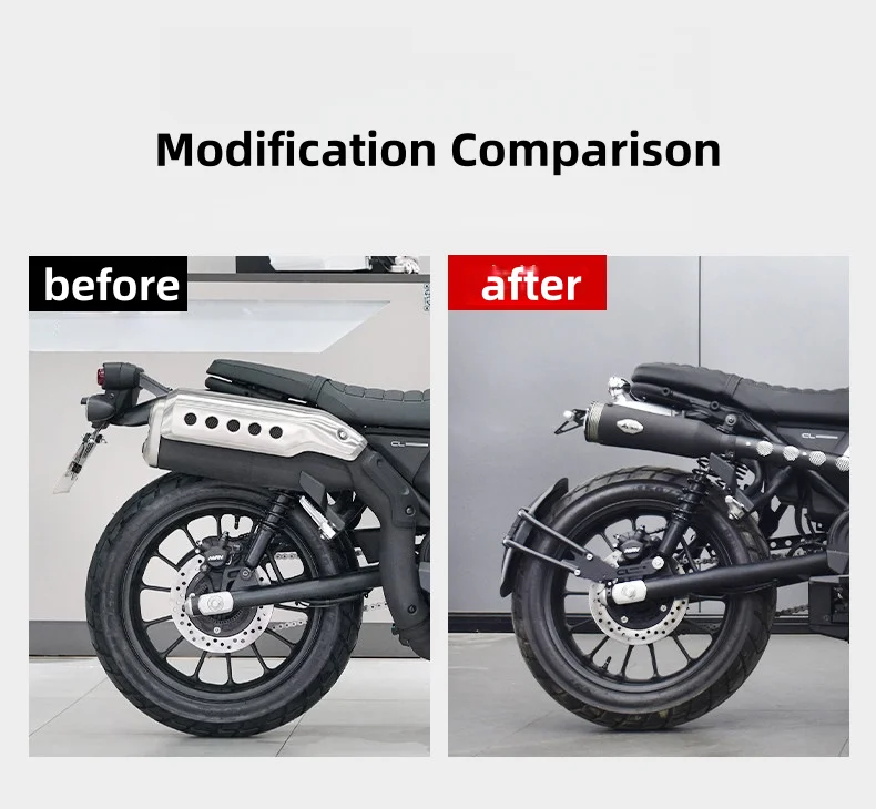 For CL300 Extended Rear Fender With Metal Bracket Textured Matte Black Anti Mud Sand Splash Rear Splash Guard Mod Kit