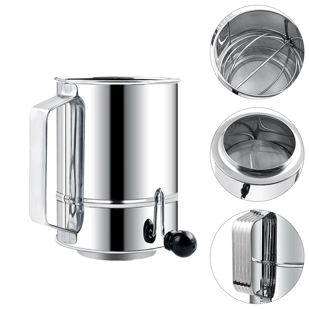 

1Pcs Stainless Steel Handheld Flour Sifter Portable Mesh Strainer for Cake Powder Cocoa Powder Baking Use