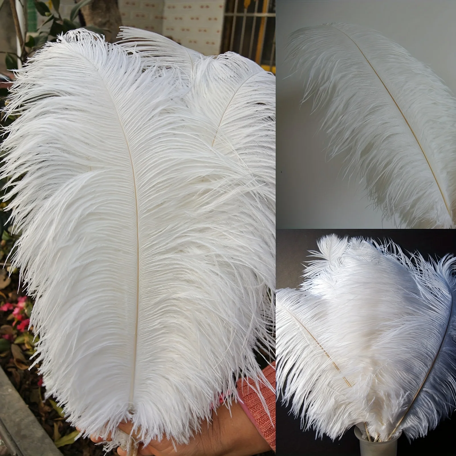 Penas de avestruz naturais de 30-35 cm |   Alta qualidade para DIY, casamento, festa, palco, fantasia e decoração de casa |   Várias cores disponíveis