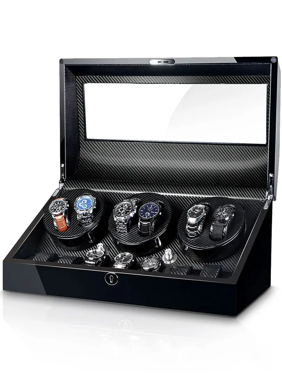 6+7 Watches Automatic Watch Winder Box Reel Winder Japan MABUCHI Motor With 5 Modes Control For Self Winding Watches