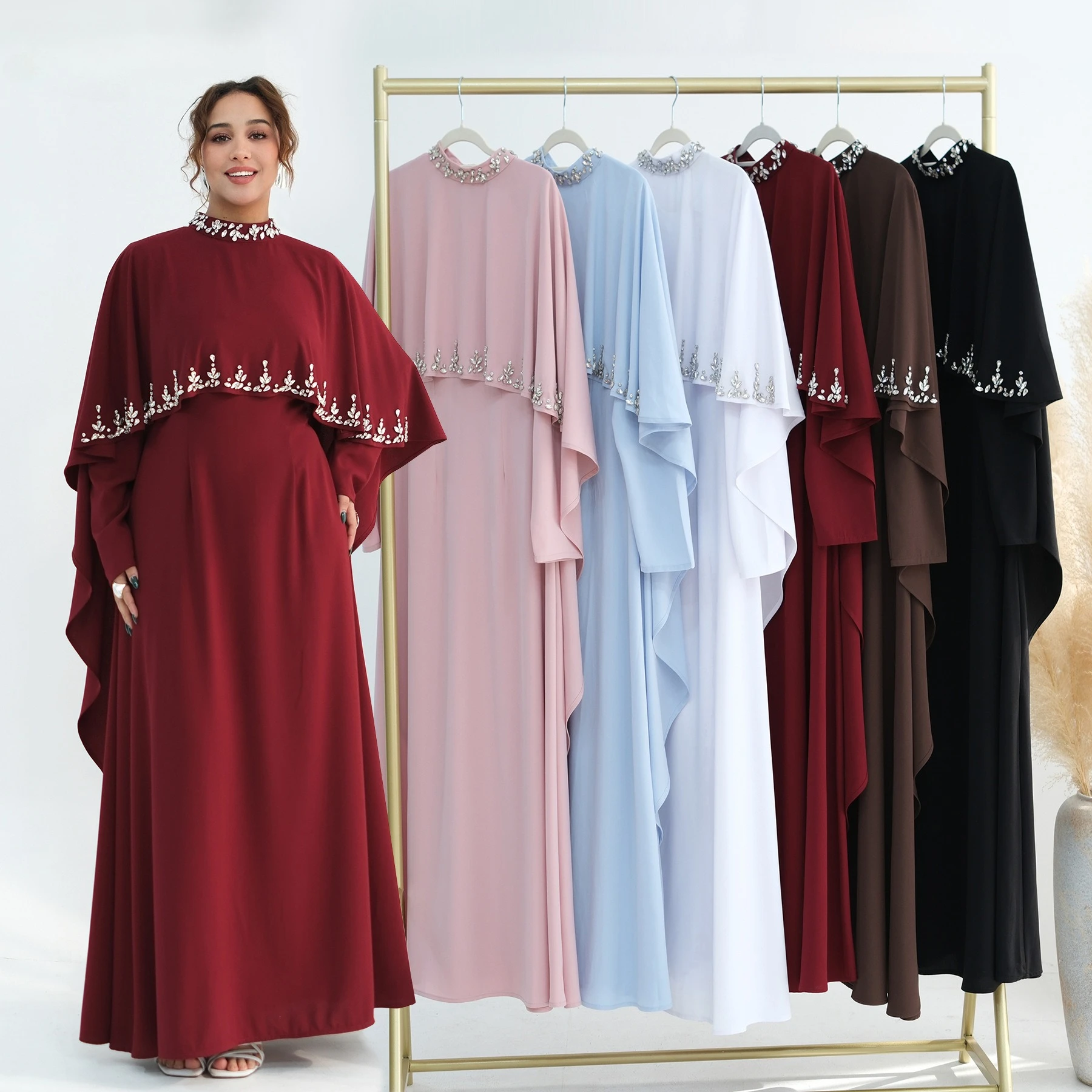 

Eid Women Dress Abaya Caftan Muslim Cape diamond Party Robe Jalabiya Ramadan Morocco Dubai Kaftan 2026 Vestidos Largos