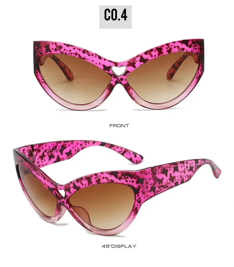 Mode Y2K Cat Eye Sonnenbrille Frauen Retro Große Schmetterling Form Hohl Brillen Shades UV400 Trend Breite Beine Männer Gläser – Detail 13