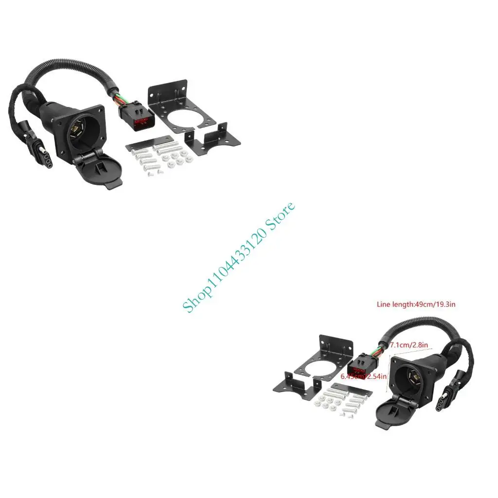 

0XXD Plug Play Trailer Harness 10P To Twin 4+7 Pin ABS PVC Cable Assembly 56038366AB