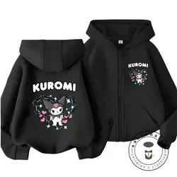 2024 Hello Kitty Kuromi Autumn and Winter Kids Clothing Girls Fashion Top Kids Casual Junior Student Hoodie Top Ages 4 14