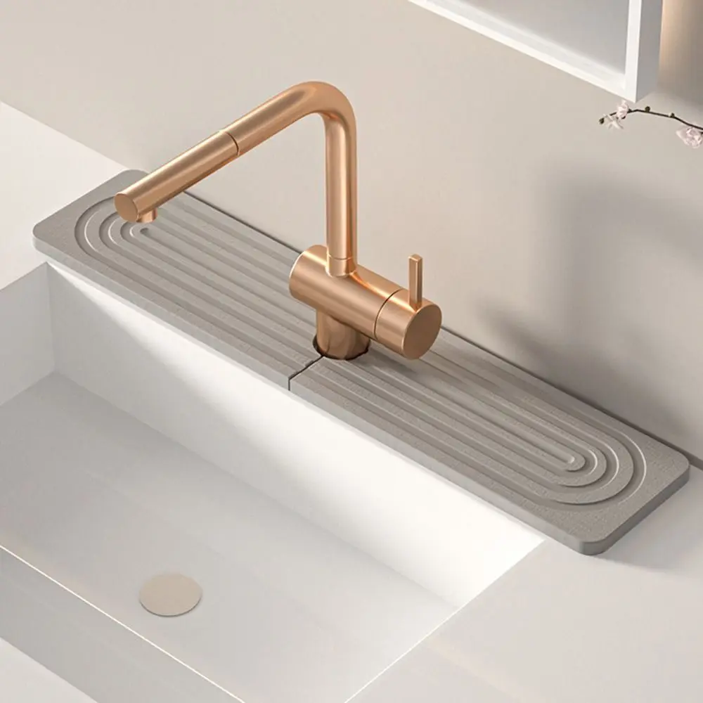 

Super Absorbent Fast Drying Faucet Mat Diatom Mud Reusable Faucet Drain Pad Convenient Durable Counter Protector Home